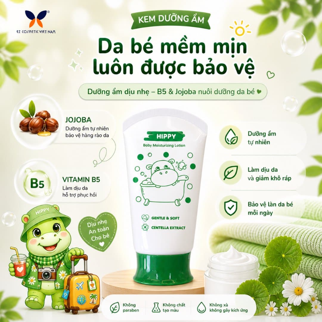 Bộ sản phẩm trải nghiệm HIPPY chăm sóc bé iu - Kem dưỡng ẩm 40g, tắm gội 90ml, nước giặt xả 90ml, nước rửa bình sữa 50ml — 2