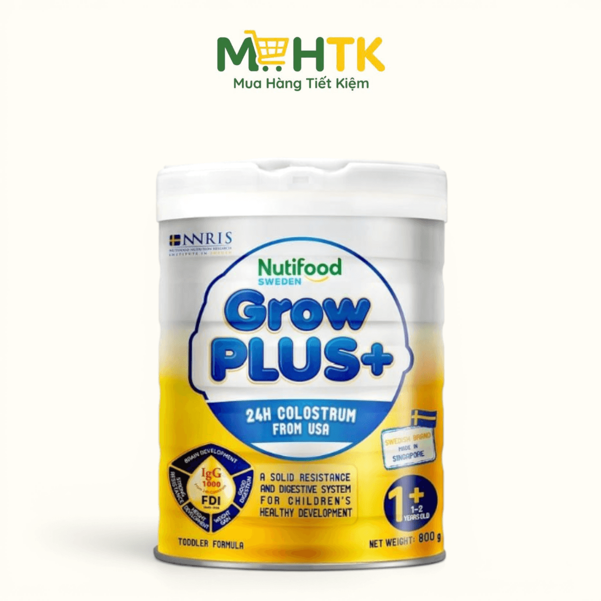 Sữa bột NutiFood Grow PLUS+ Vàng 1+ sữa non cho trẻ từ 1 - 2 tuổi 800g — 1