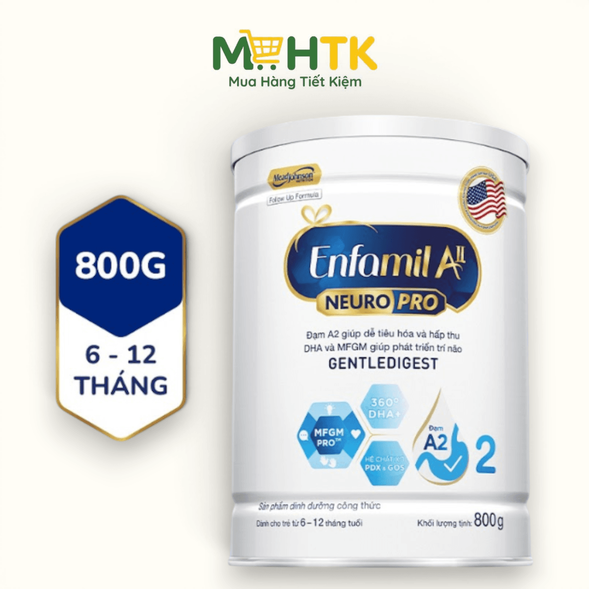 Sữa bột Enfamil A2 NeuroPro số 2 cho trẻ từ 6 - 12 tháng tuổi 800g — 1