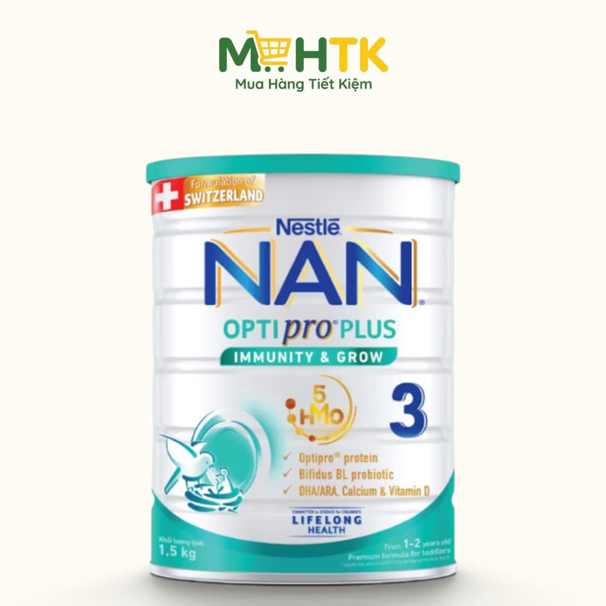 Sữa bột Nan Optipro 3 (Nan 3 Plus) cho trẻ từ 1 - 2 tuổi 1500g — 1