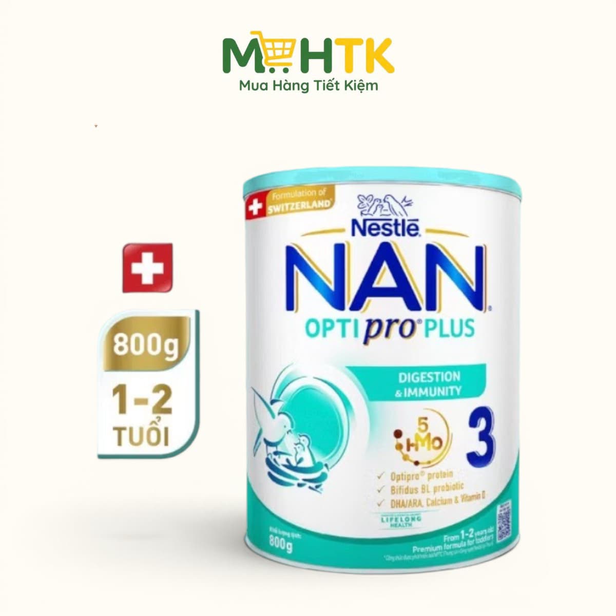 Sữa bột Nan Optipro 3 (Nan 3 Plus) cho trẻ từ 1 - 2 tuổi 800g — 1