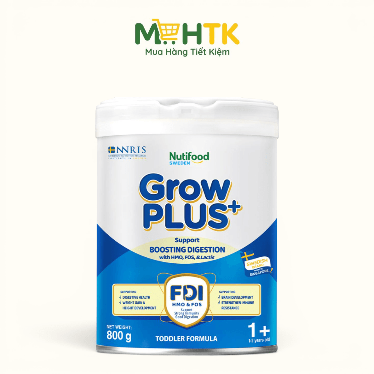 Sữa bột NutiFood Grow PLUS+ Xanh Tiêu Hóa Khỏe 1+ cho trẻ từ 1 - 2 tuổi 800g — 1