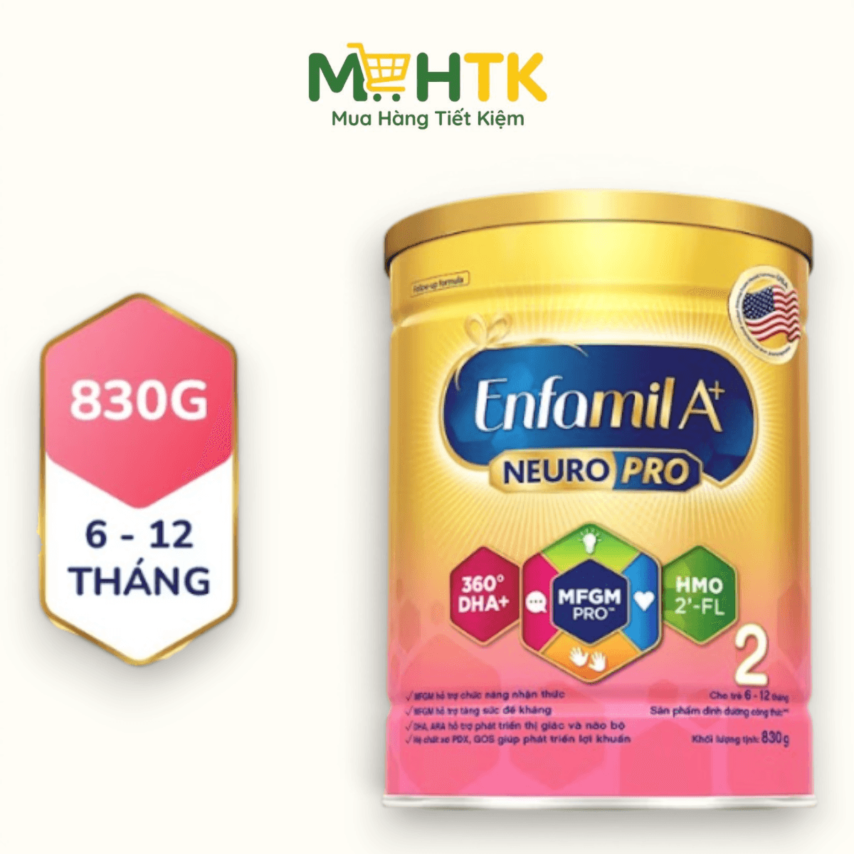 Sữa bột Enfamil A+ NeuroPro số 2 cho trẻ từ 6 - 12 tháng tuổi 830g — 1