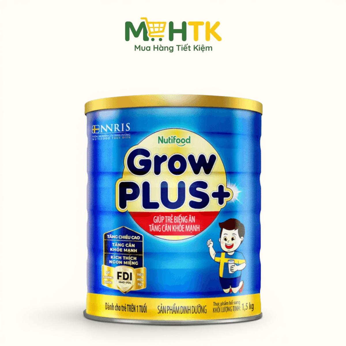 Sữa bột NutiFood Grow PLUS+ Xanh cho trẻ từ 1 - 2 tuổi 1500g — 1
