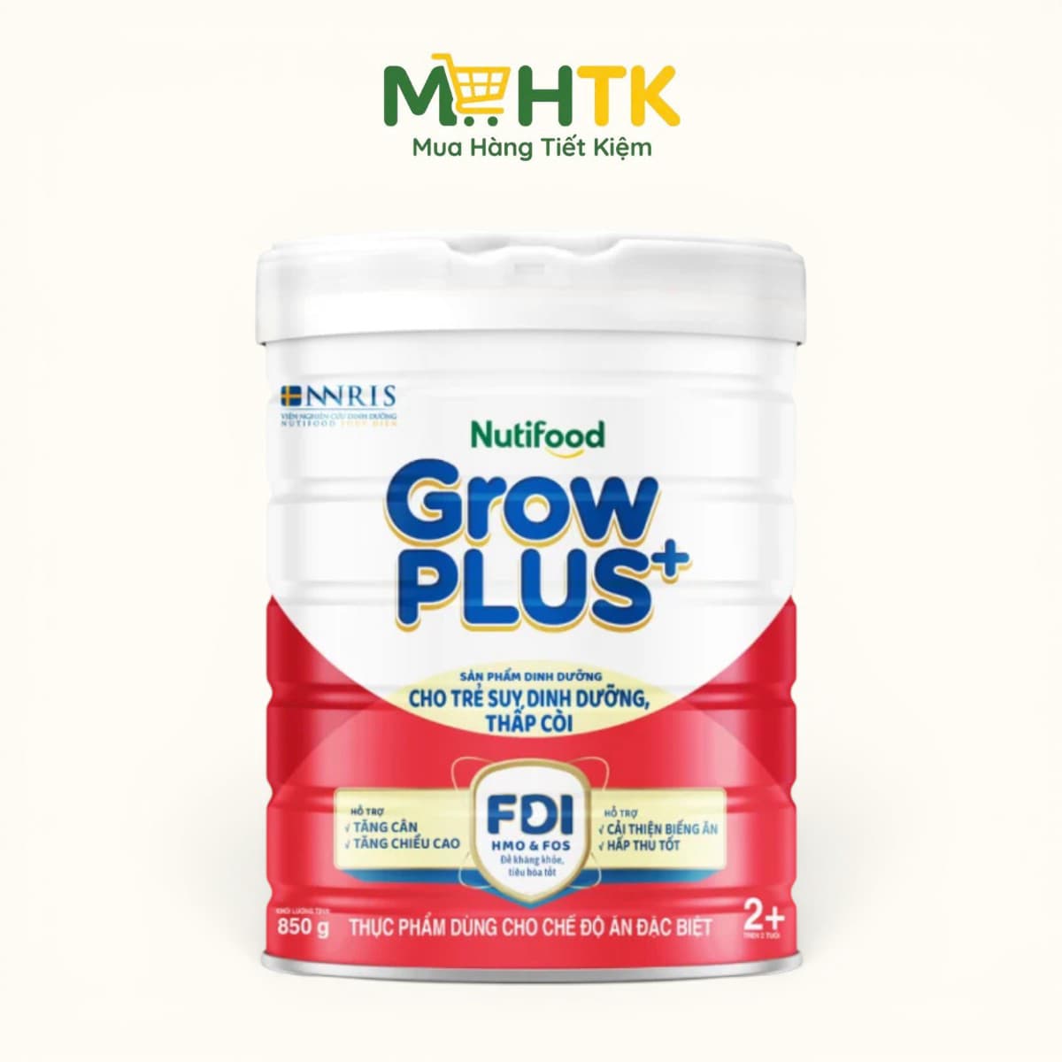 Sữa bột NutiFood Grow PLUS+ Đỏ cho trẻ trên 2 tuổi 850g — 1