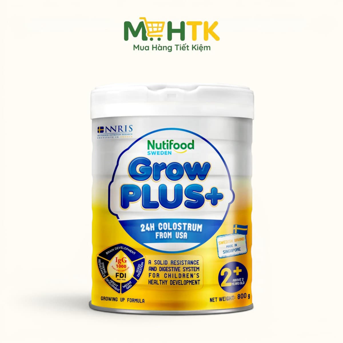 Sữa bột NutiFood Grow PLUS+ Vàng 2+ sữa non cho trẻ trên 2 tuổi 800g — 1