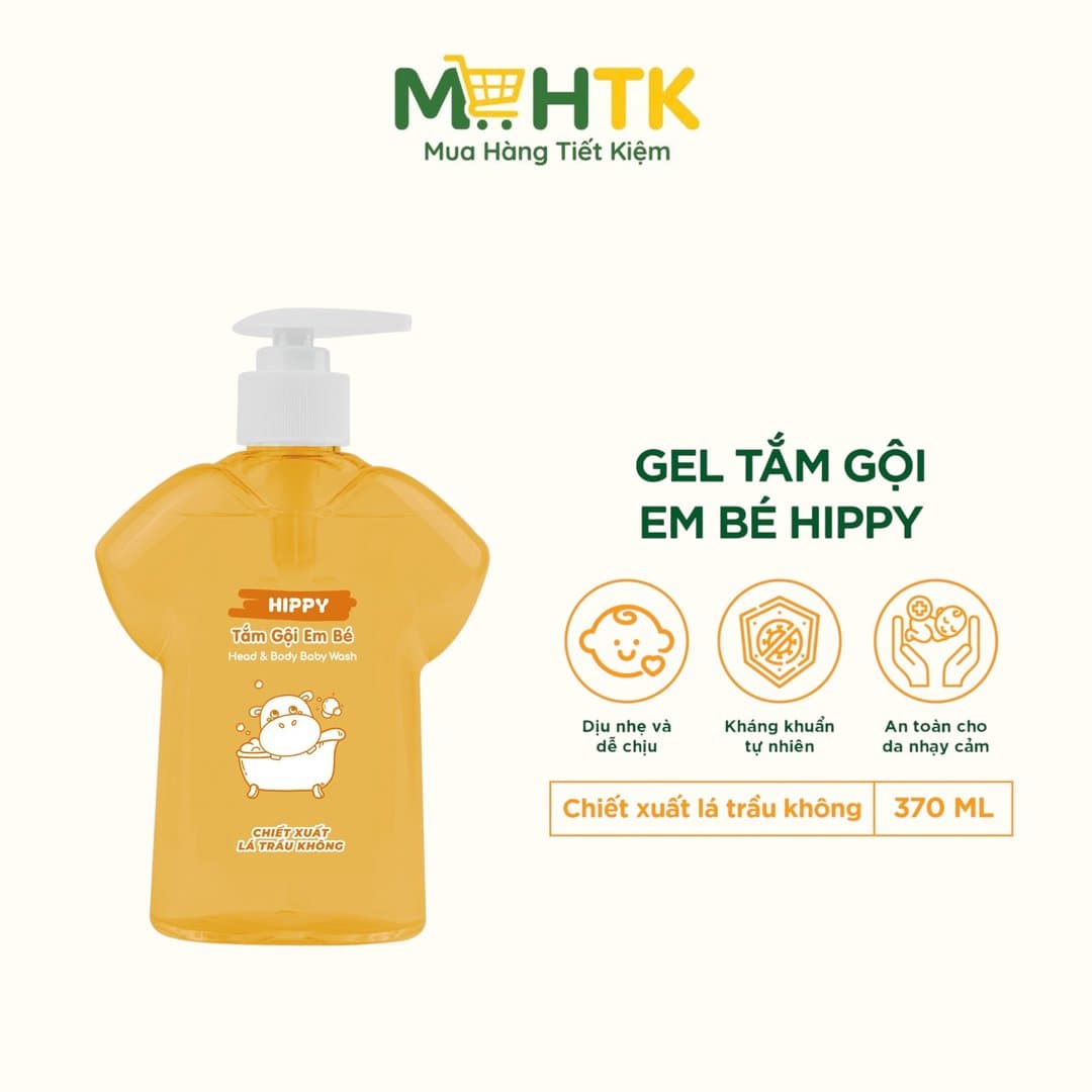 Tắm gội Hippy lá trầu không 370 ml
