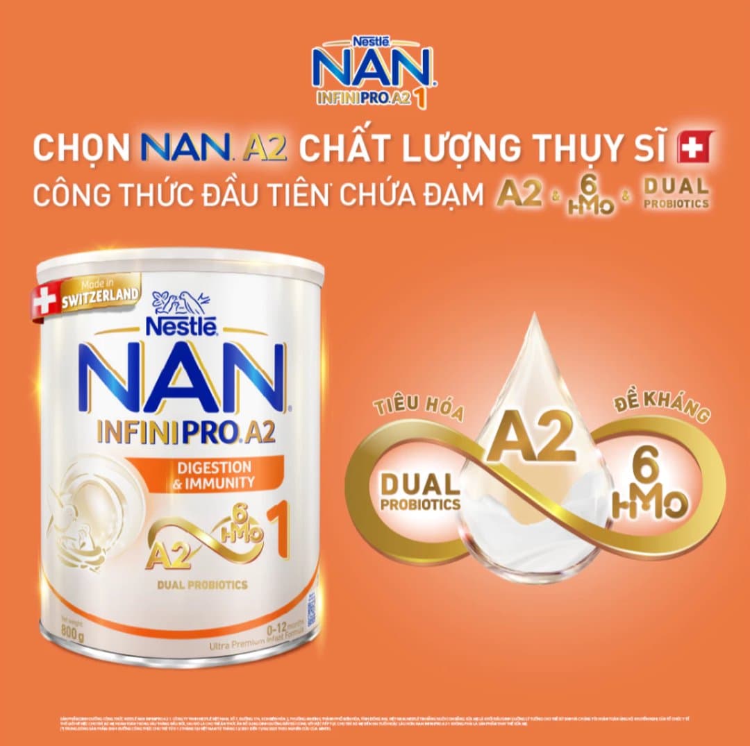 Sữa bột Nan Infinipro A2 số 1 cho trẻ từ 0 - 6 tháng tuổi 800g — 2