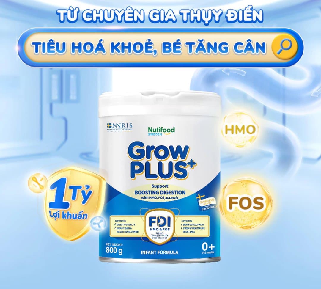 Sữa bột NutiFood Grow PLUS+ Xanh Tiêu Hóa Khỏe 0+ cho trẻ từ 0 - 12 tháng tuổi 800g — 6