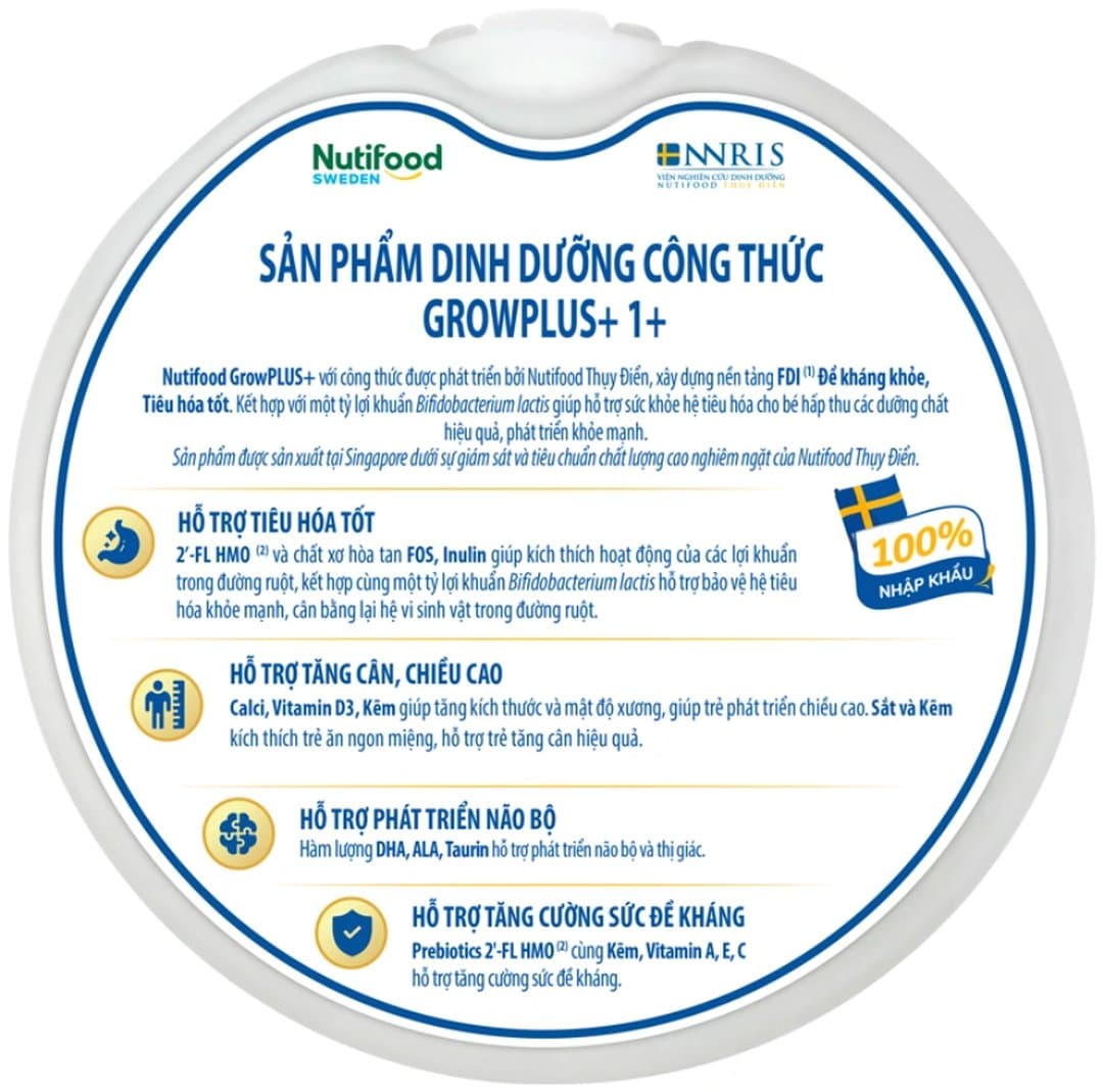 Sữa bột NutiFood Grow PLUS+ Xanh Tiêu Hóa Khỏe 1+ cho trẻ từ 1 - 2 tuổi 800g — 5