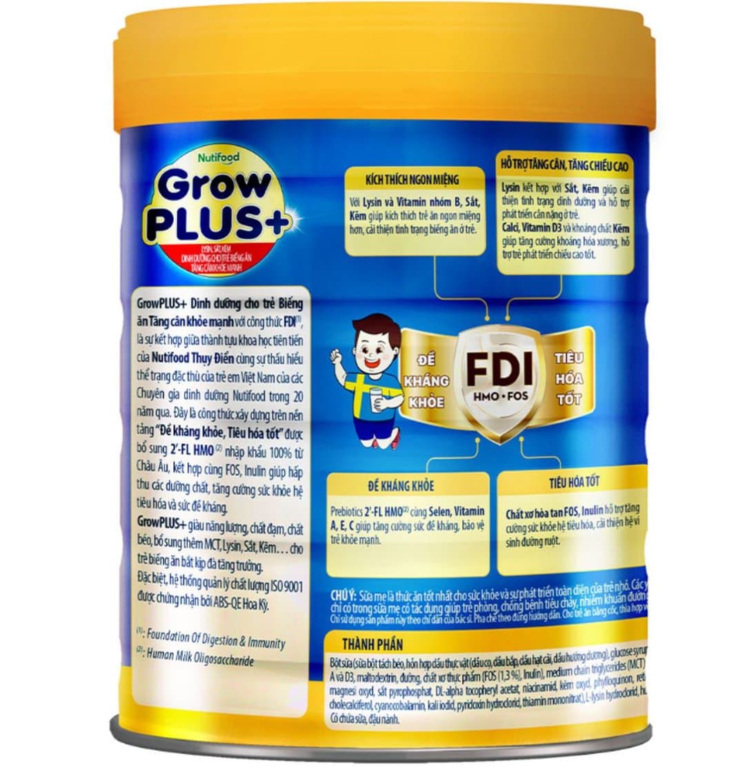 Sữa bột NutiFood Grow PLUS+ Xanh cho trẻ từ 1 - 2 tuổi 900g — 2