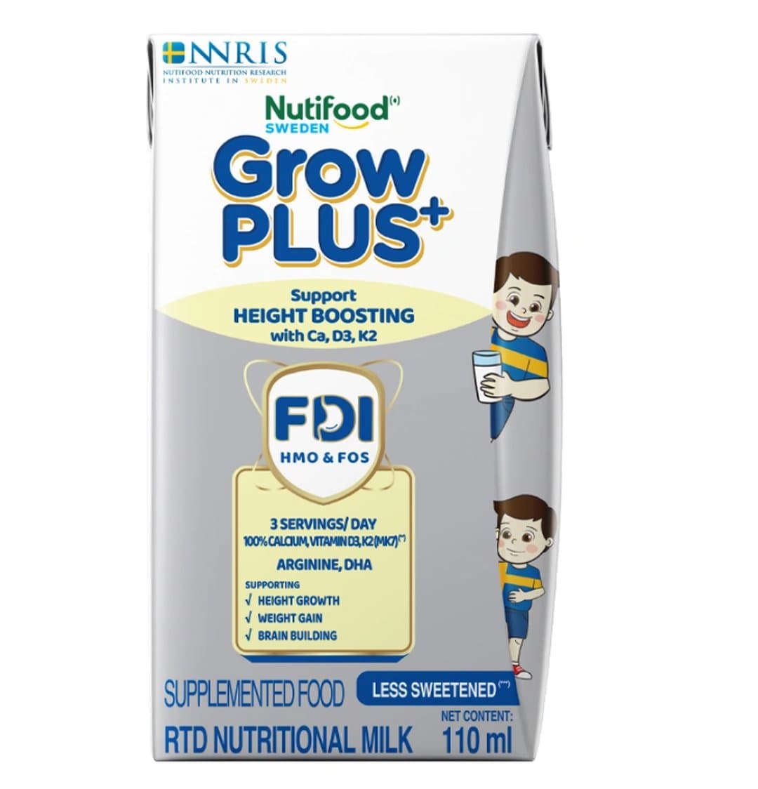 Thùng sữa nước pha sẵn NutiFood Grow PLUS+ Bạc 1+ 110ml x 24 hộp — 2