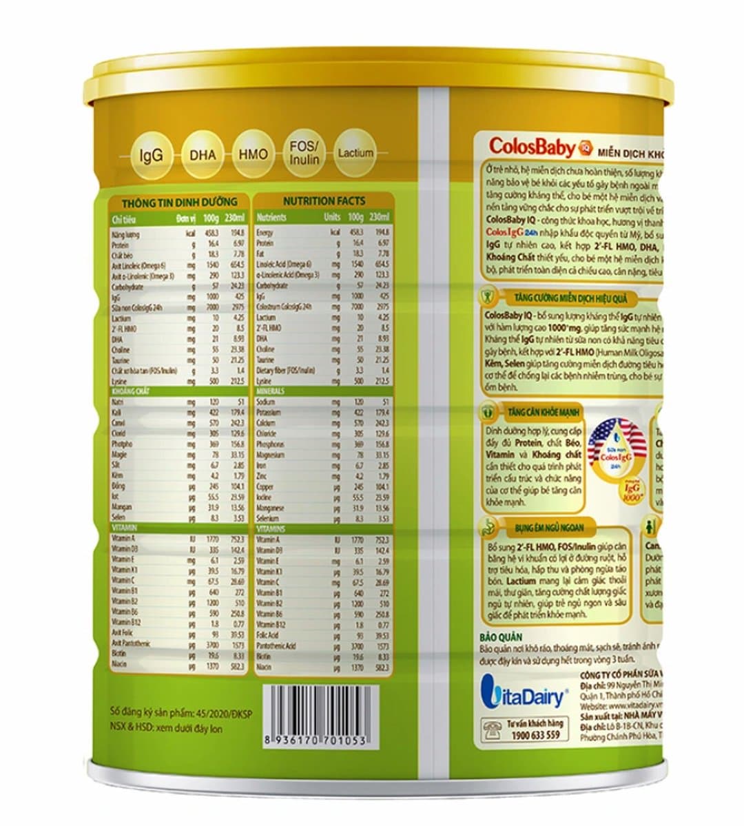 Sữa bột ColosBaby IQ Gold 1+ cho trẻ từ 1 - 2 tuổi 800g — 3
