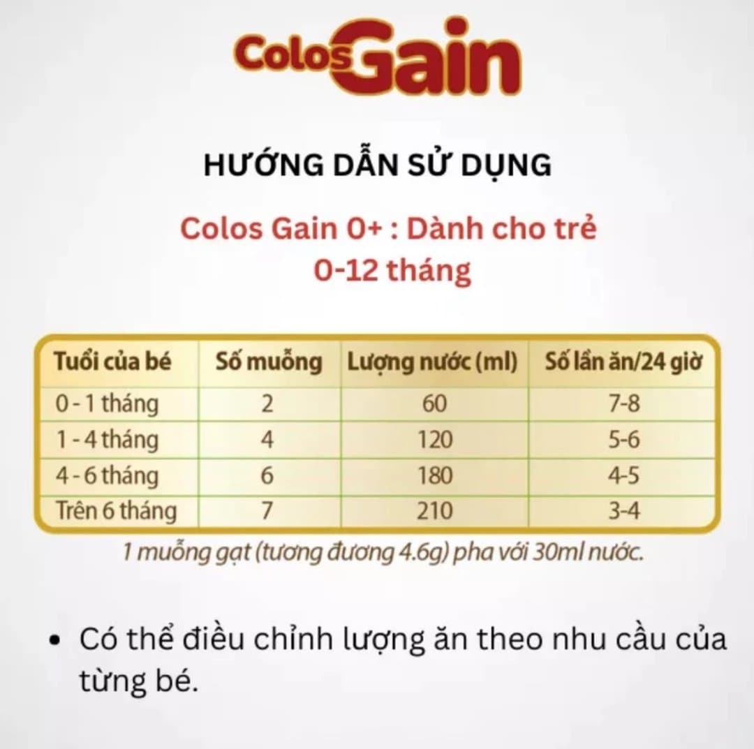 Sữa bột ColosGain 0+ cho trẻ từ 0 - 12 tháng tuổi 800g — 4