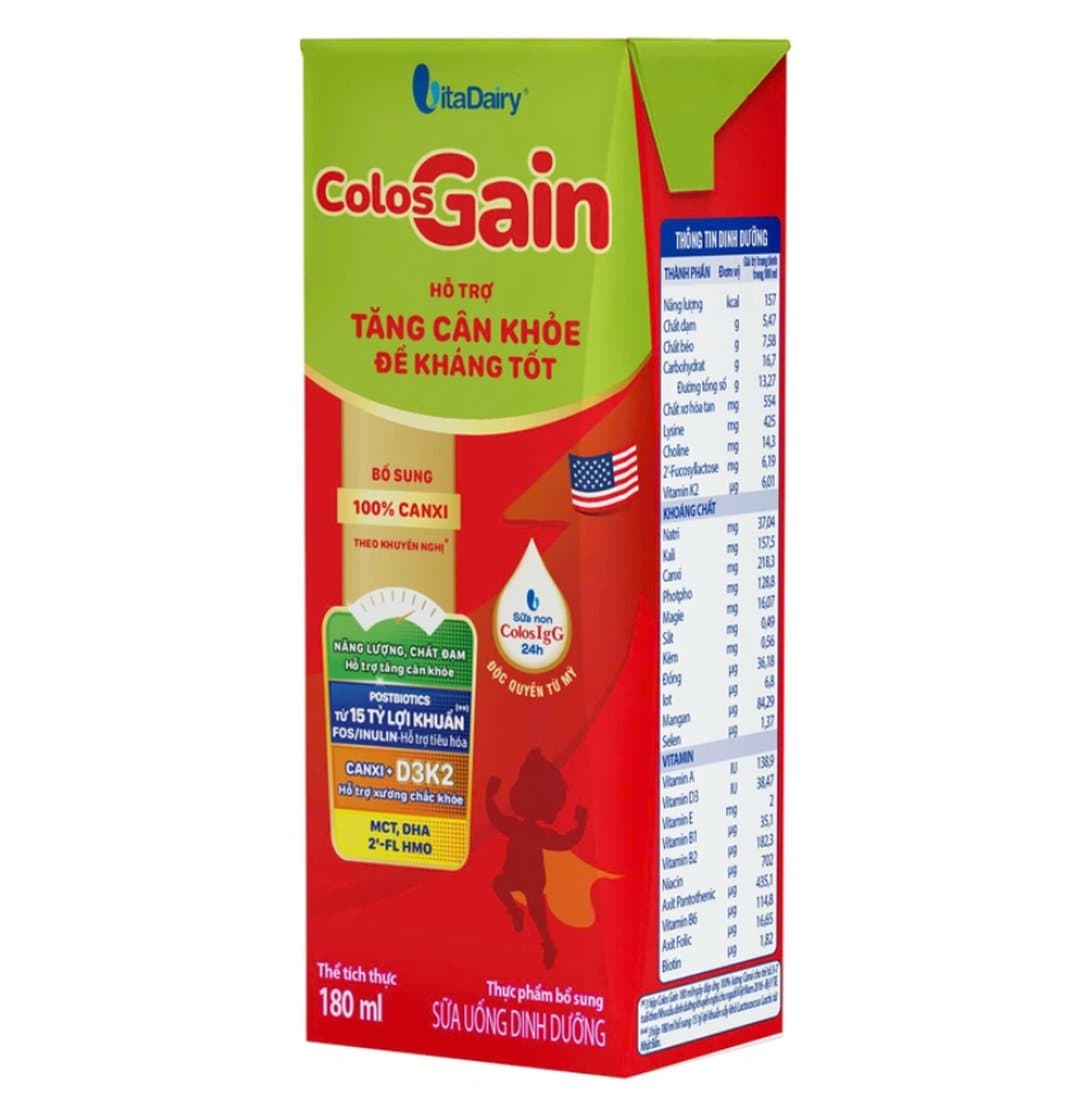 Thùng sữa nước pha sẵn ColosGain 180ml x 48 hộp — 3