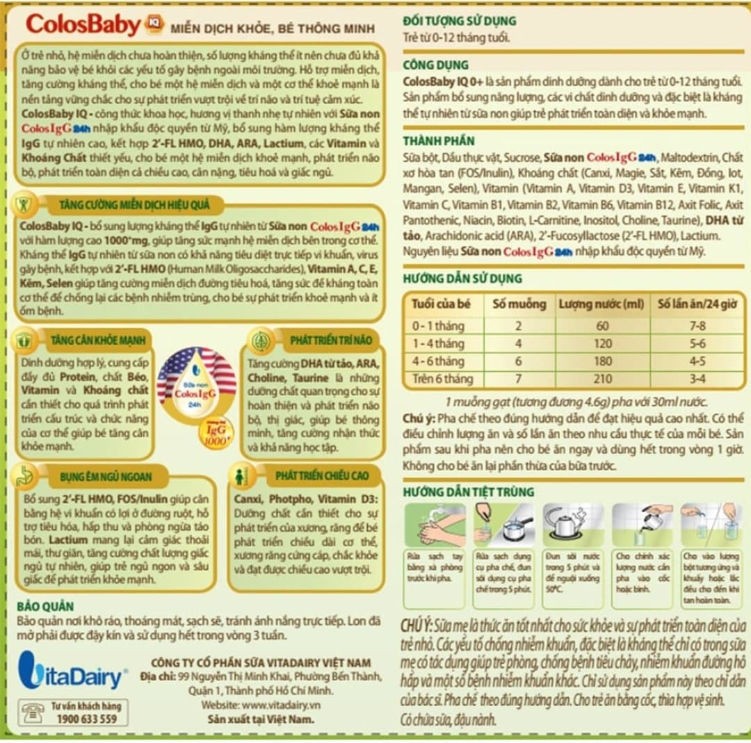 Sữa bột ColosBaby IQ Gold 0+ cho trẻ từ 0 - 12 tháng tuổi 800g — 4