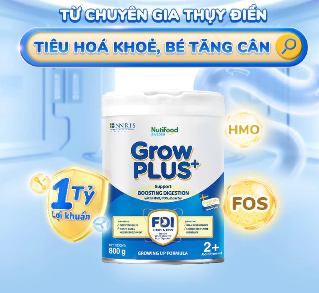 Sữa bột NutiFood Grow PLUS+ Xanh Tiêu Hóa Khỏe 2+ cho trẻ trên 2 tuổi 800g — 2