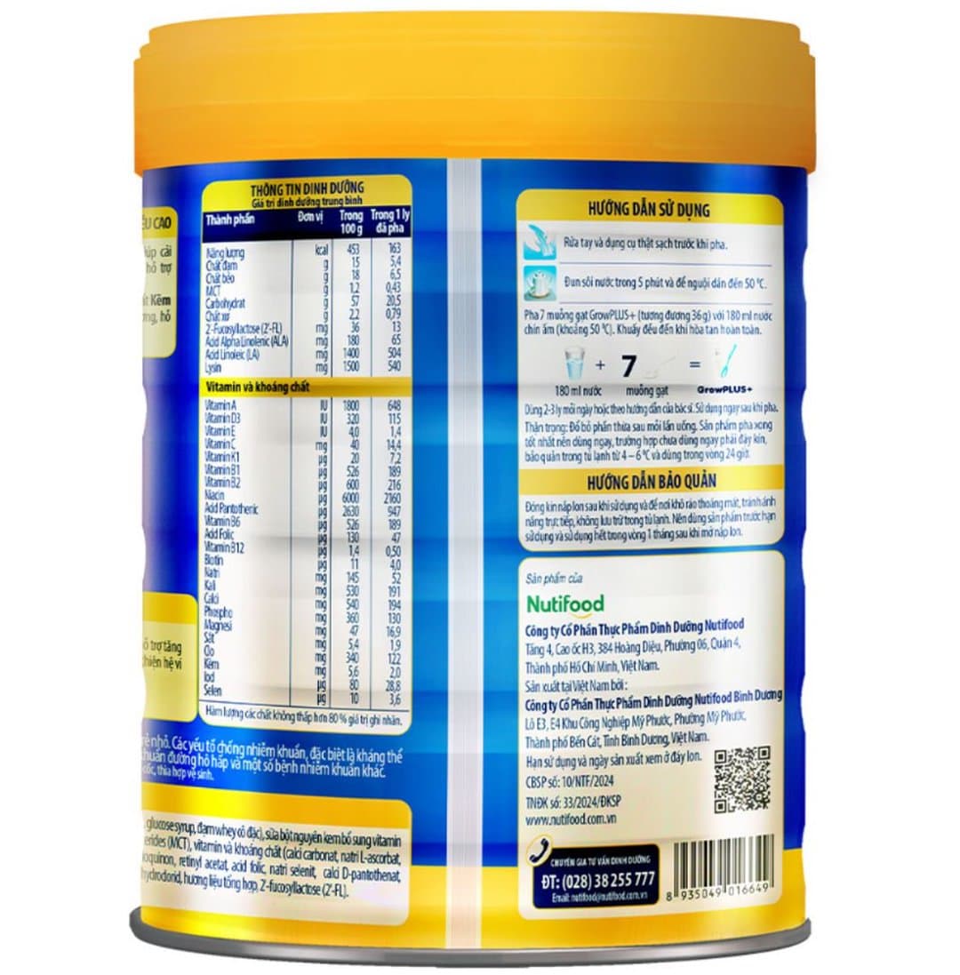 Sữa bột NutiFood Grow PLUS+ Xanh cho trẻ từ 1 - 2 tuổi 900g — 4