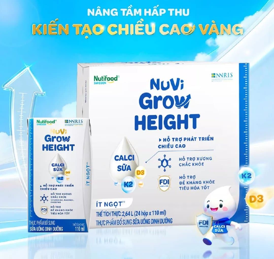 Thùng sữa nước pha sẵn NutiFood Nuvigrow 1+ 110ml x 24 hộp — 4