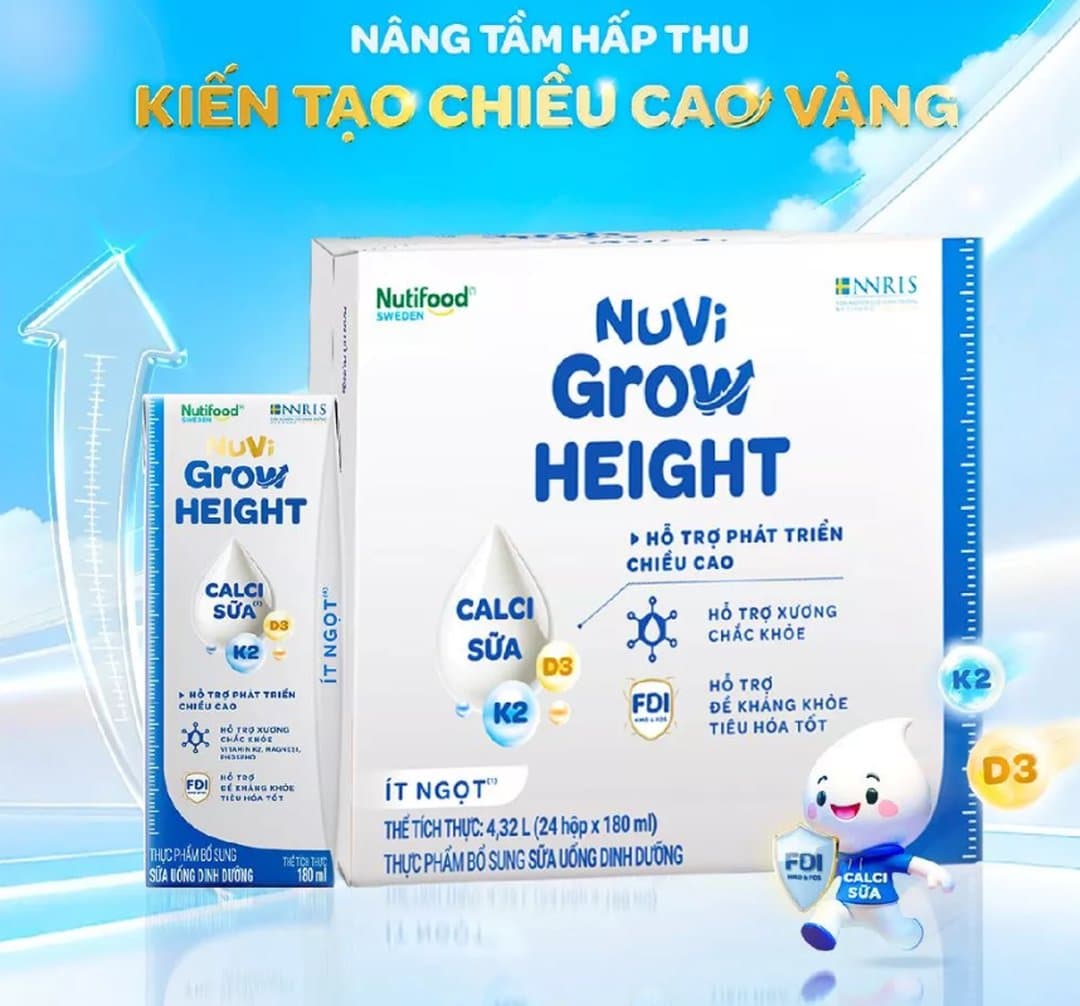 Thùng sữa nước pha sẵn NutiFood Nuvigrow 1+ 180ml x 24 hộp — 5