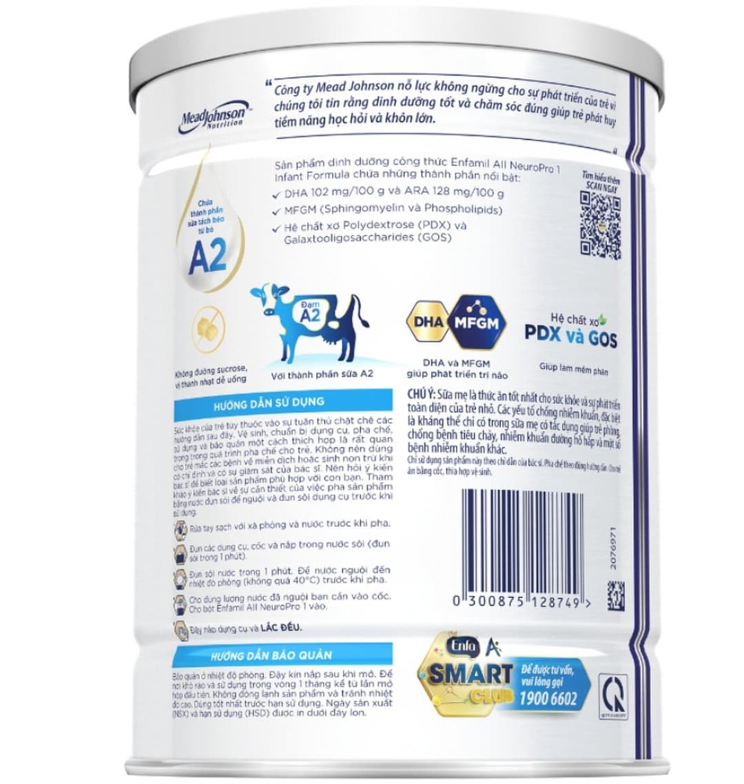 Sữa bột Enfamil A2 NeuroPro số 1 cho trẻ từ 0 - 6 tháng tuổi 800g — 4
