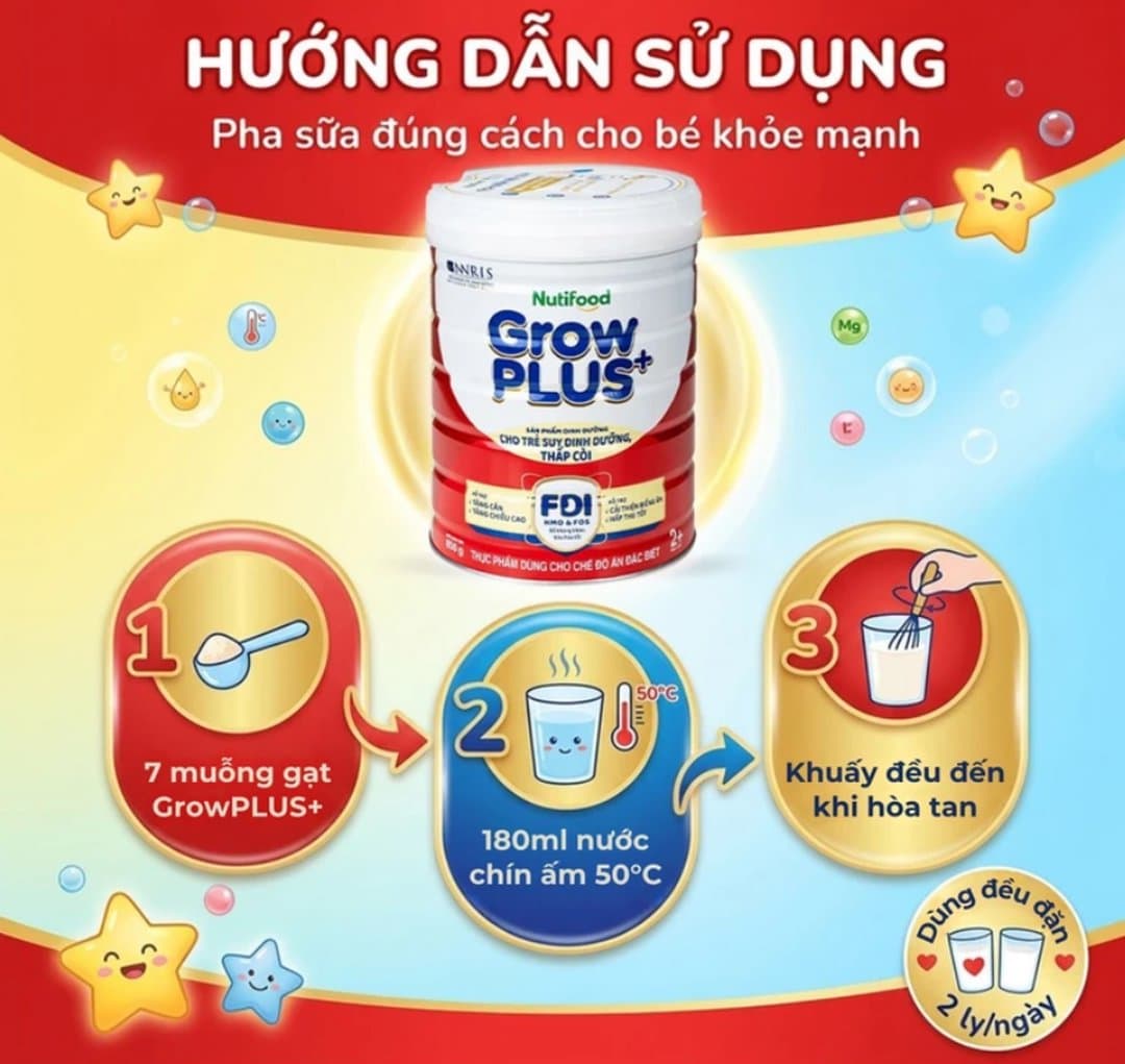 Sữa bột NutiFood Grow PLUS+ Đỏ cho trẻ trên 2 tuổi 850g — 5