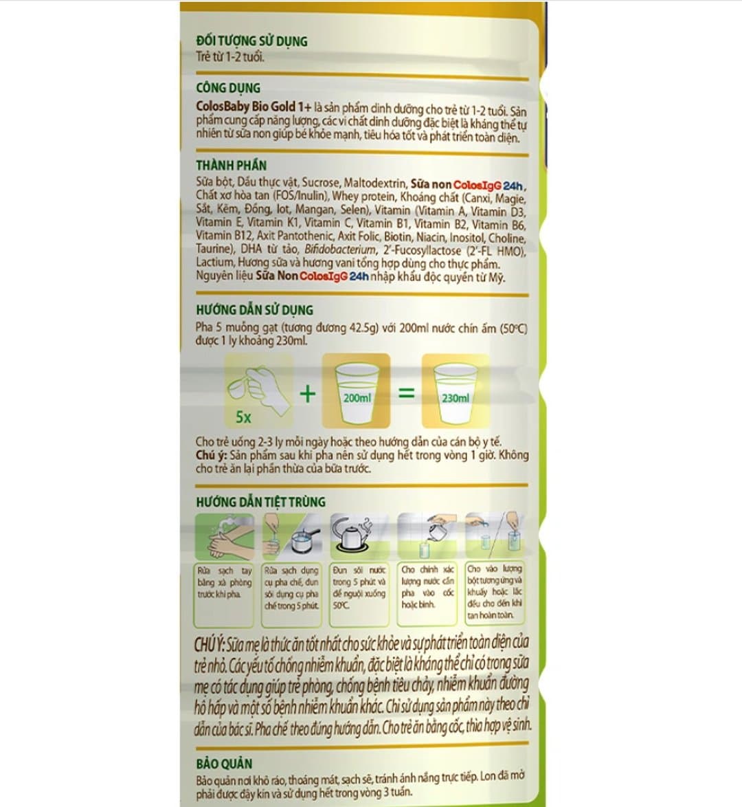 Sữa bột ColosBaby Bio Gold 0+ cho trẻ từ 0 - 12 tháng tuổi 800g — 6