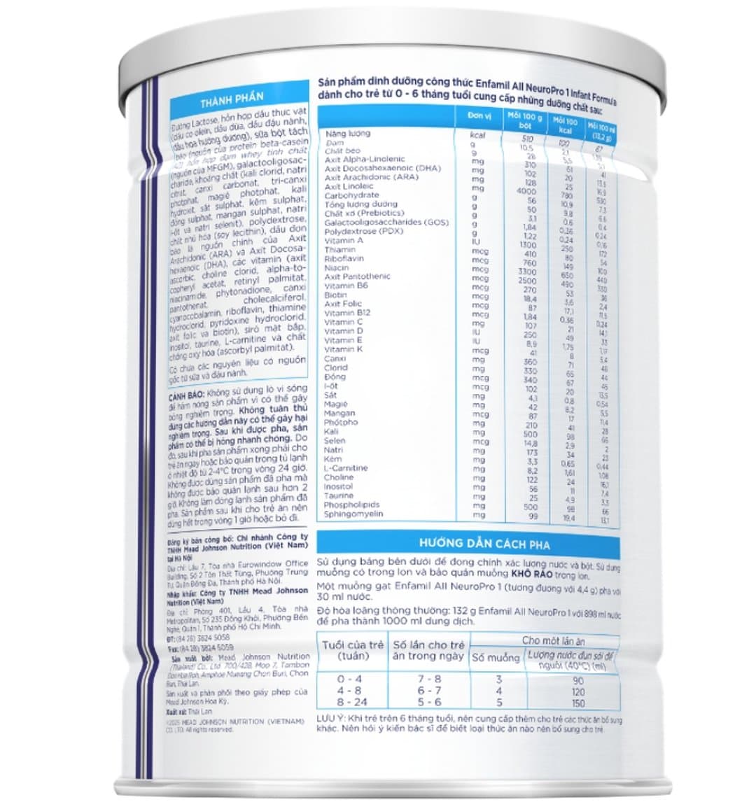 Sữa bột Enfamil A2 NeuroPro số 1 cho trẻ từ 0 - 6 tháng tuổi 800g — 3