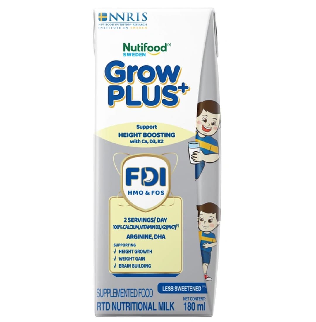 Thùng sữa nước pha sẵn NutiFood Grow PLUS+ Bạc 1+ 180ml x 24 hộp — 2