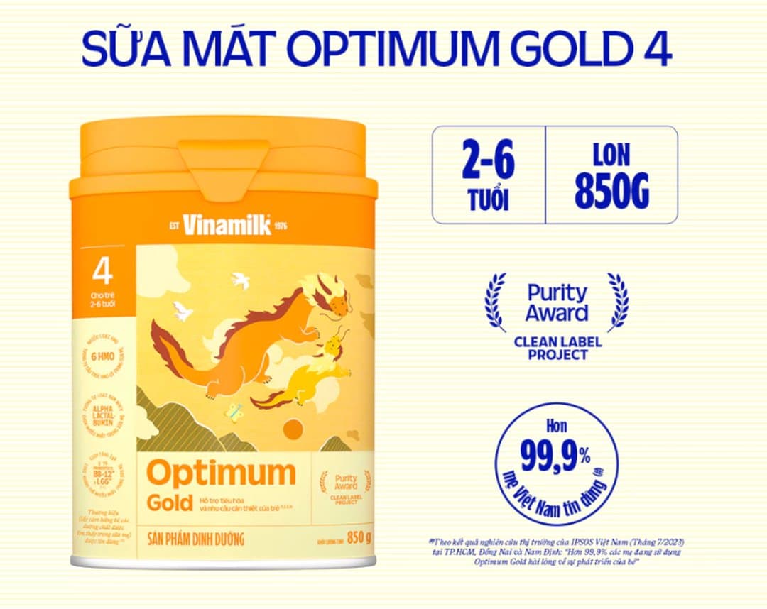 Sữa bột Optimum Gold 4 cho trẻ từ 2 - 6 tuổi 850g — 3