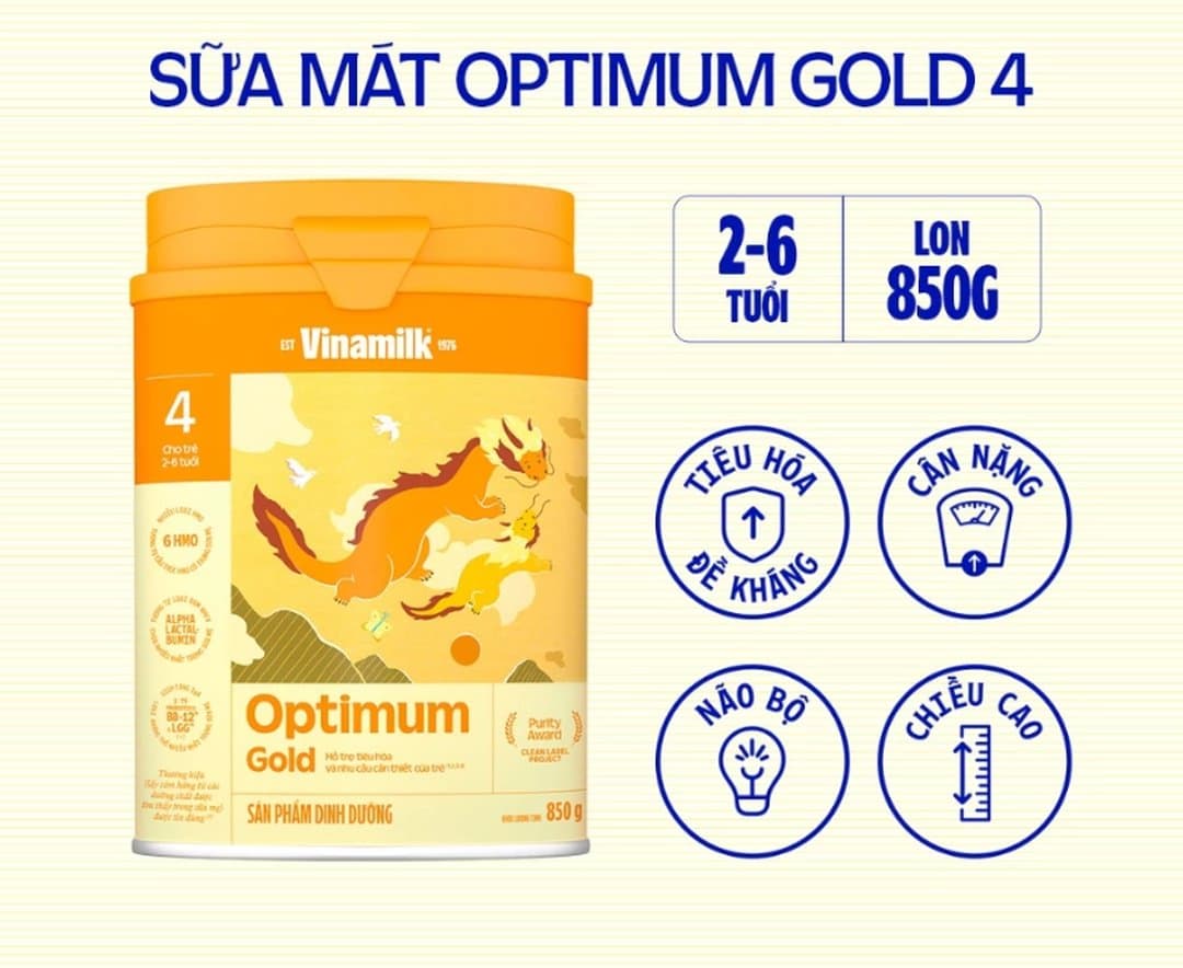 Sữa bột Optimum Gold 4 cho trẻ từ 2 - 6 tuổi 850g — 2