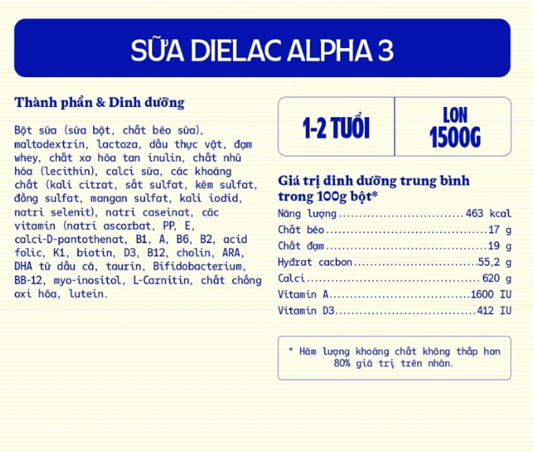 Sữa bột Dielac Alpha Step 3 cho trẻ từ 1 - 2 tuổi 1500g — 3
