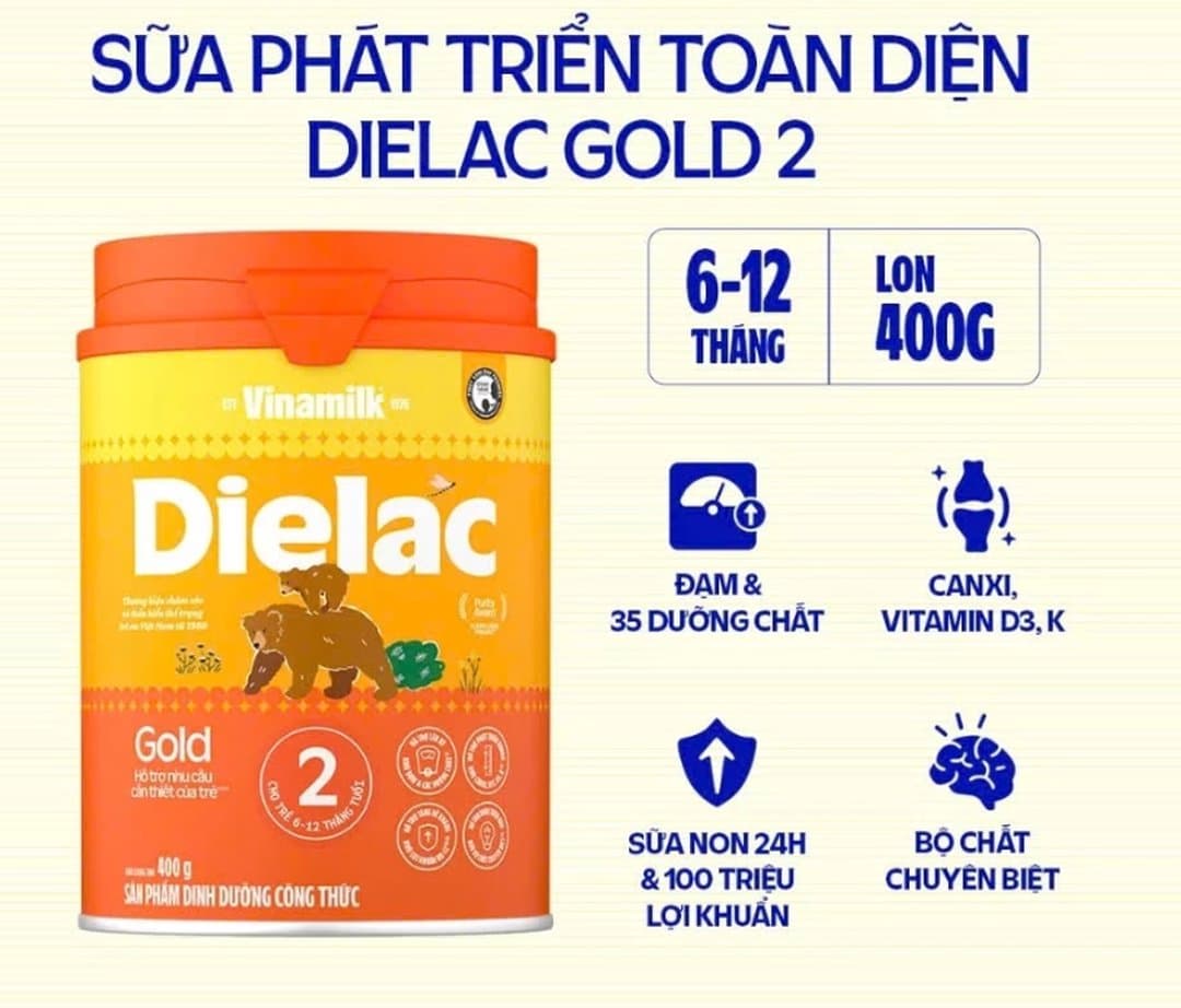 Sữa bột Dielac Alpha Gold IQ 2 cho trẻ từ 6 - 12 tháng tuổi 400g — 2
