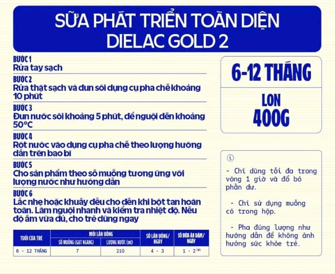 Sữa bột Dielac Alpha Gold IQ 2 cho trẻ từ 6 - 12 tháng tuổi 400g — 4