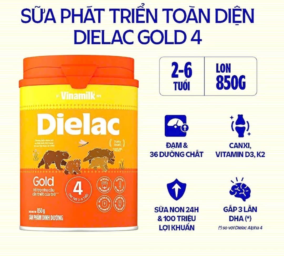 Sữa bột Dielac Alpha Gold IQ 4 cho trẻ từ 2 - 6 tuổi 850g — 2