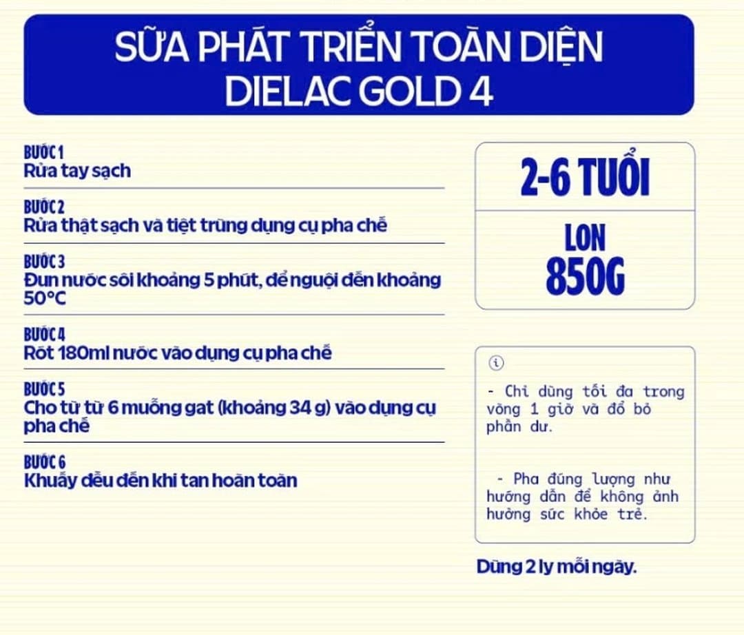 Sữa bột Dielac Alpha Gold IQ 4 cho trẻ từ 2 - 6 tuổi 850g — 4