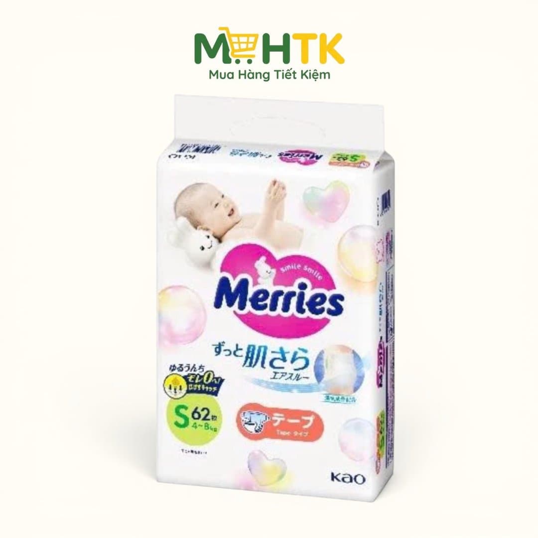 Tã / Bỉm Merries Dán Nội Địa Nhật – Êm Ái, Thoáng Khí, Ngăn Ngừa Hăm Tã Hiệu Quả Đủ Size — 3