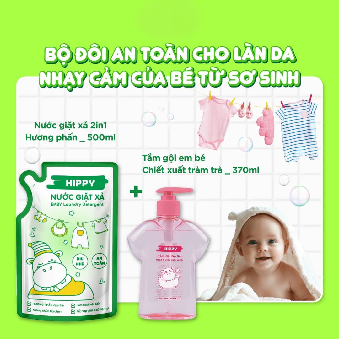 Túi nước giặt xả Hippy hương phấn 500 ml — 5