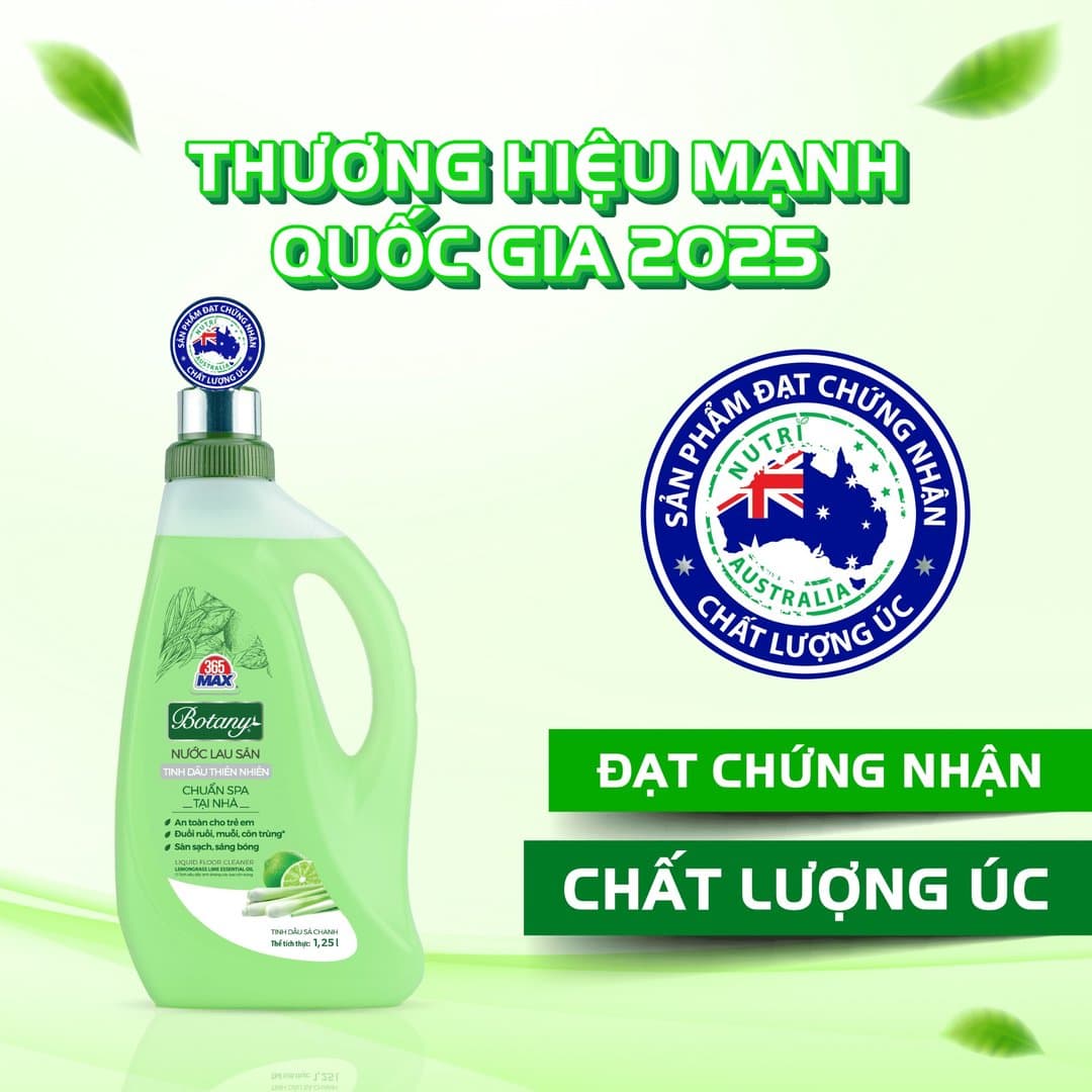 Chai Nước Lau Sàn 365 Max Botany Tinh Dầu Sả Chanh 1.25L làm sạch bóng sàn nhà, an toàn cho da bé — 3