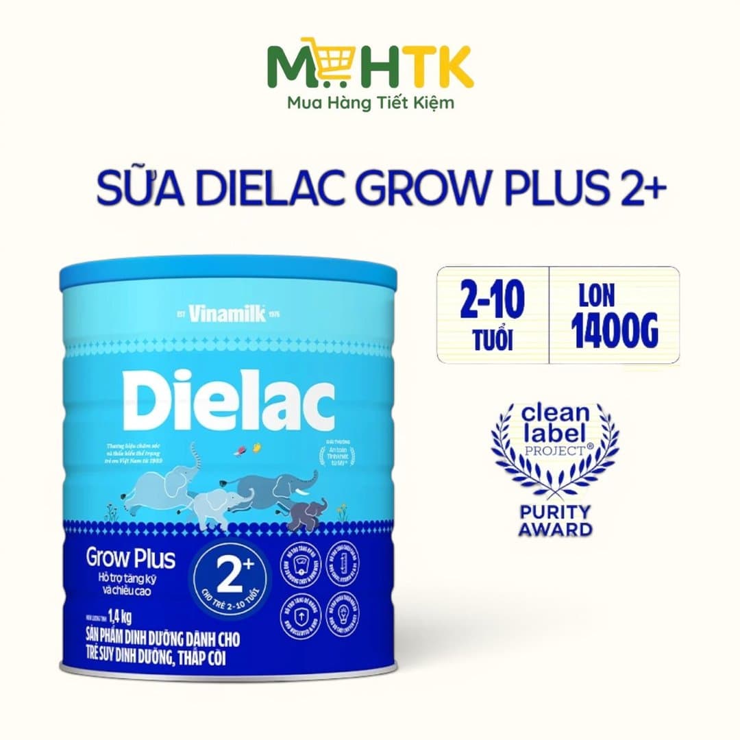 Sữa bột Vinamilk Grow Plus 2+ bổ sung sữa non cho trẻ từ 2 - 10 tuổi 1400g — 1