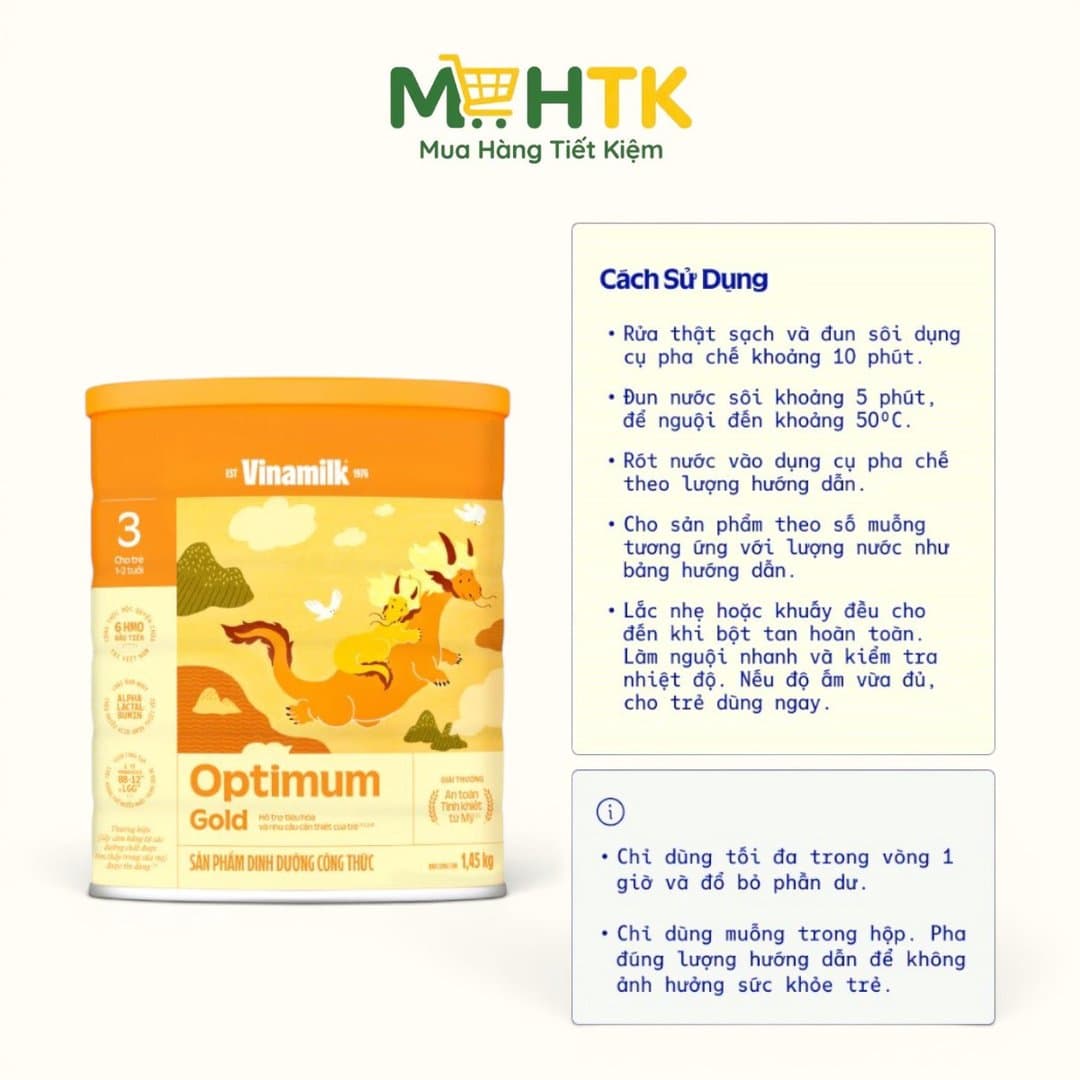 Sữa bột Optimum Gold 3 cho trẻ từ 1 - 2 tuổi 1450g — 2
