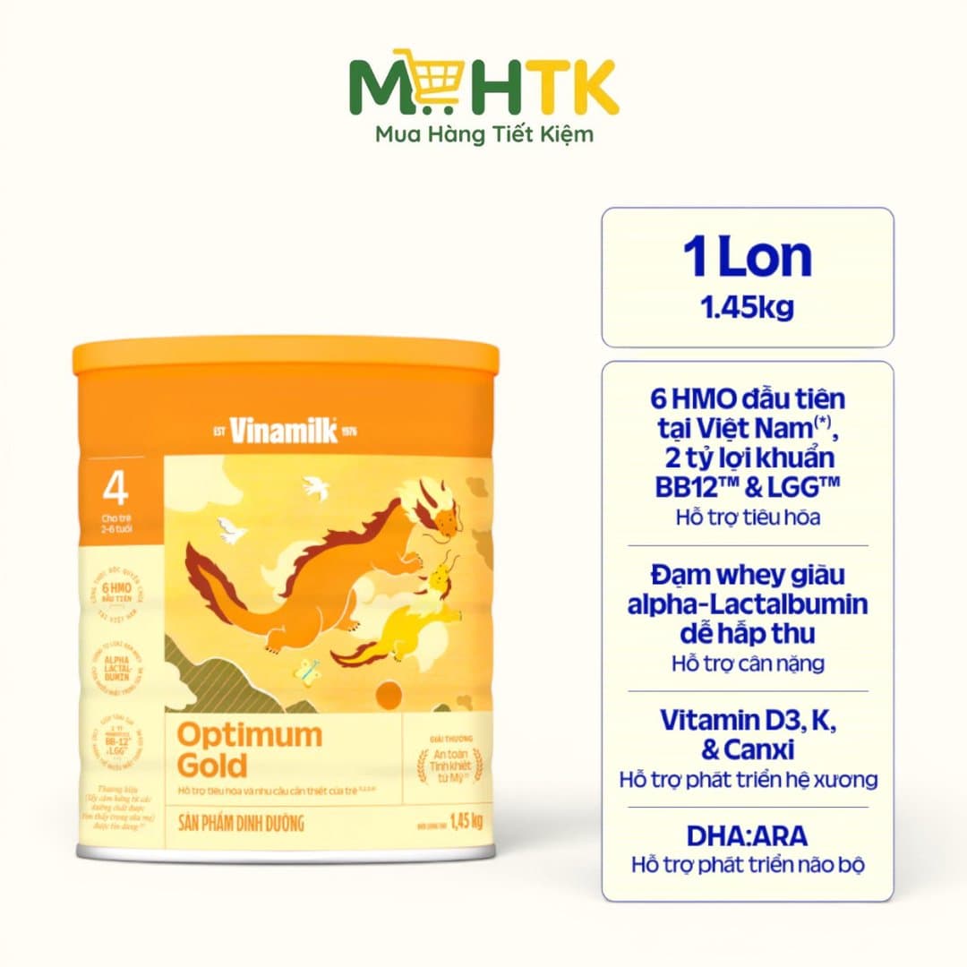Sữa bột Optimum Gold 4 cho trẻ từ 2 - 6 tuổi 1450g — 1