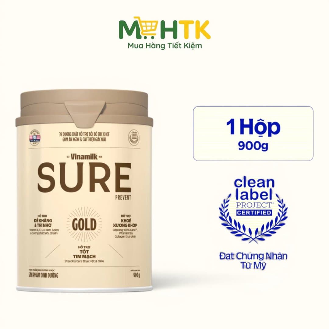 Sữa bột Vinamilk Sure Prevent Gold mẫu mới dinh dưỡng cho người lớn 900g — 1