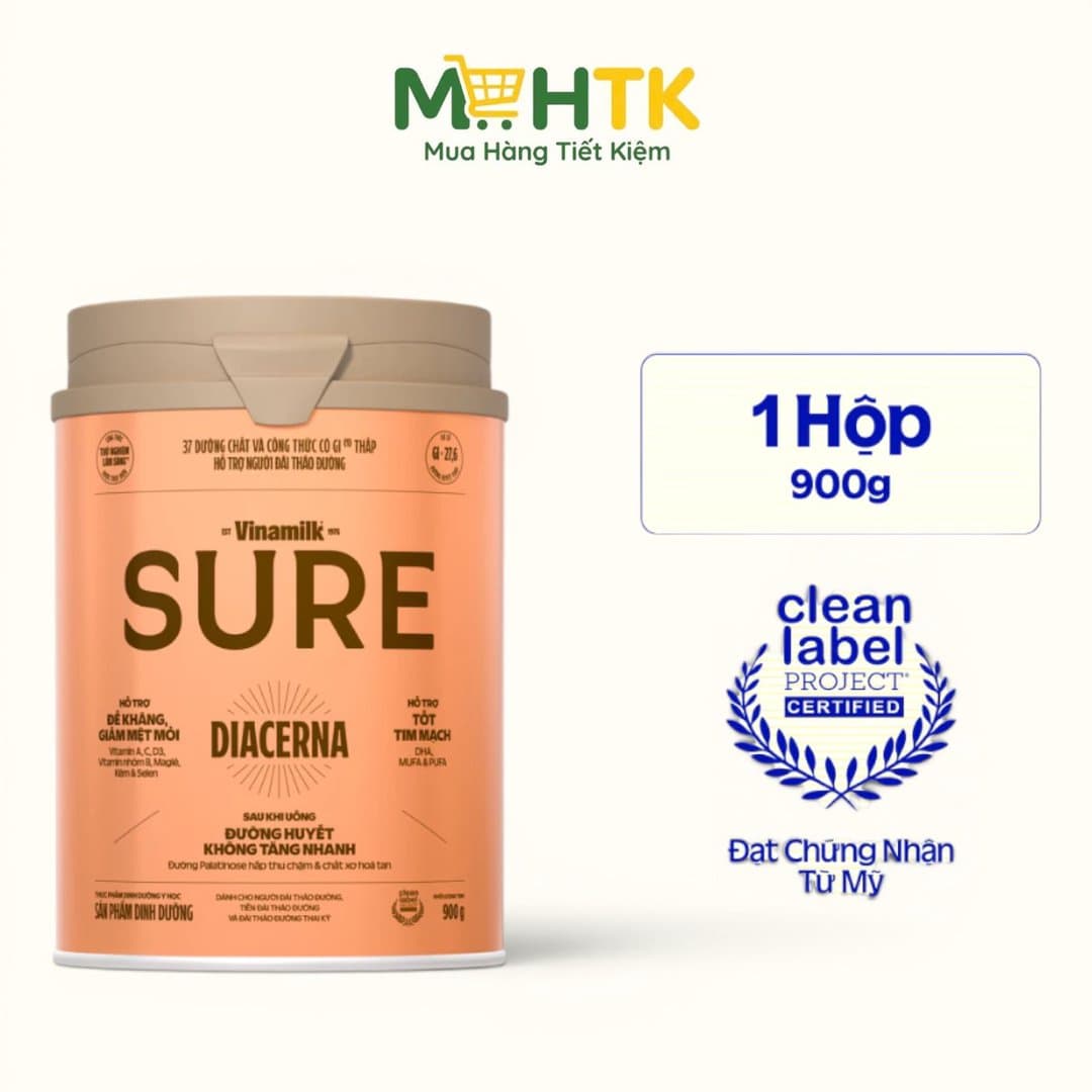 Sữa bột Vinamilk Sure Diecerna mẫu mới cho người tiểu đường 900g — 1